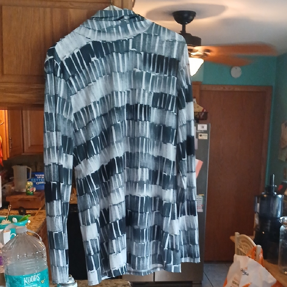 By Johnny Black and White Patterned Cowl Neck Sweater #15